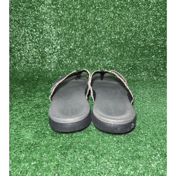 Crocs Sandals Santa Cruz Canvas Flip Flops Dual Comfort Gray/Black Mens Size 14 - Picture 6 of 9